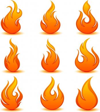 flame fire vector icons
