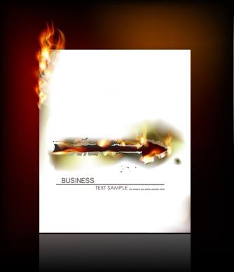 flame of burning paper effect vector