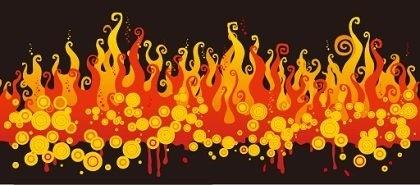 Flame Round Ink Vector