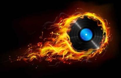 flame with cd background vector