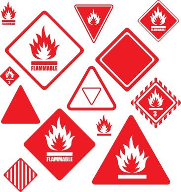 flammable signs vector