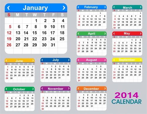 Flat 2014 Calendar
