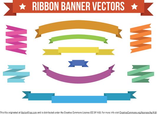 flat colorful ribbon banner vectors