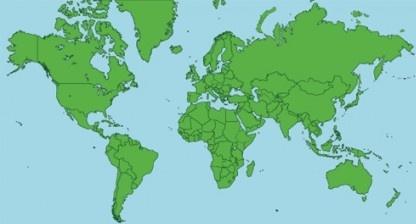 flat map of the world vector