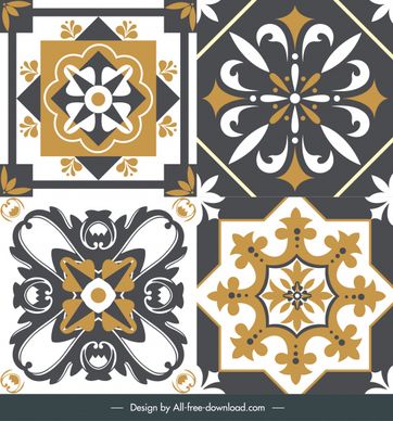 floor tile templates elegant classical symmetrical shapes