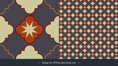 floor tiles pattern template vintage seamless geometric shapes