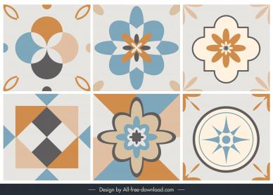 floor  tiles pattern templates collection flower geometric classic design