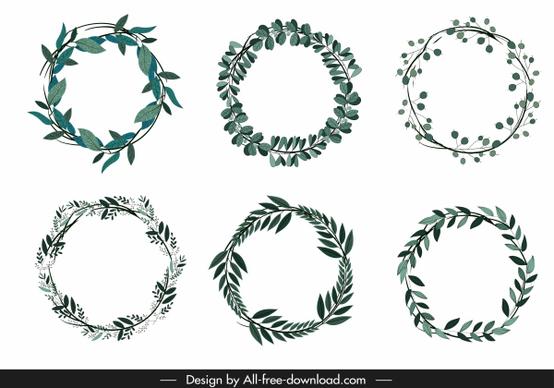 flora leaf wreath template classic circle decor