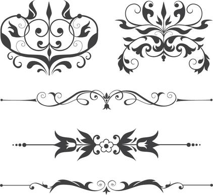 floral and swirls ornaments