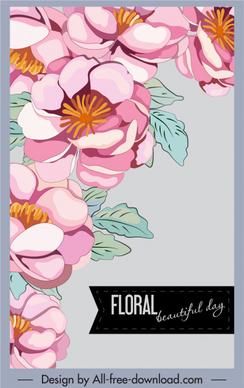 floral background colorful classic handdrawn design