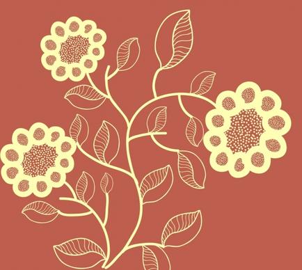 floral background design sunflower silhouette style