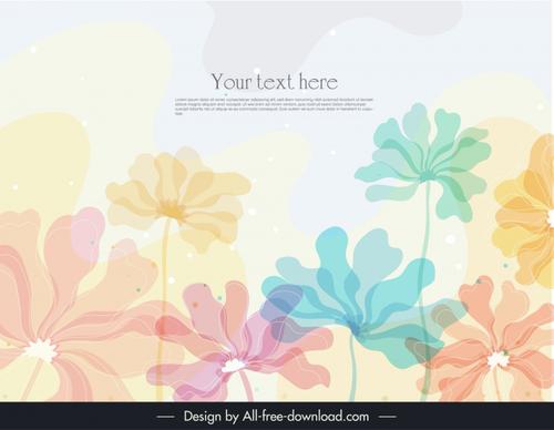 floral background template colorful blurred flat