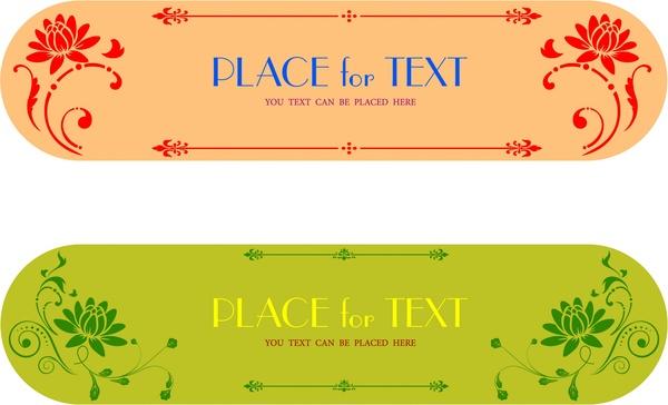 floral banners collection rounded horizontal design style