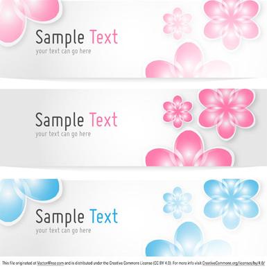 floral banners vector template