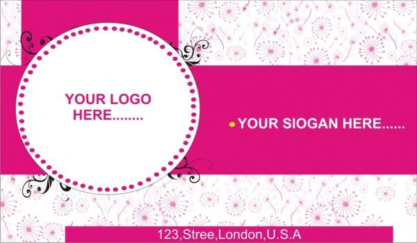floral business card pink