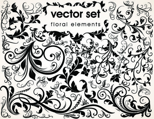 floral design ornaments elements mix vector
