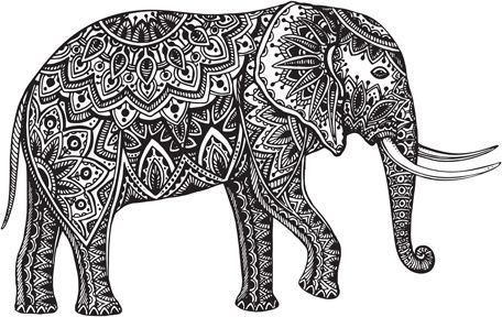 floral elephant vectors