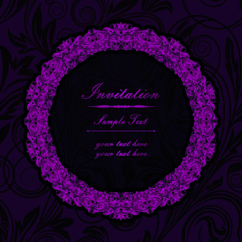 floral frame invitation vector