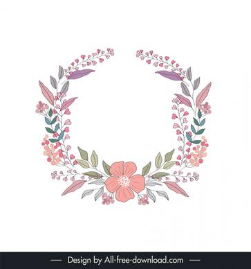 floral frames design elements elegant classic handdrawn symmetry