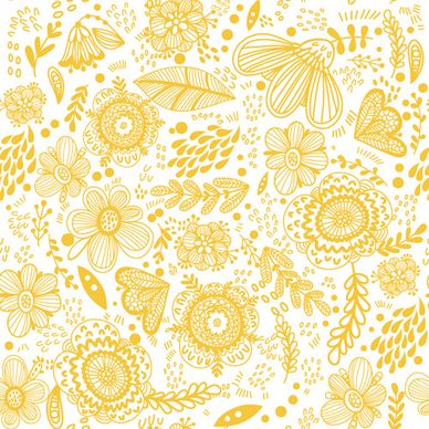 floral gentle pattern hand drawn vector