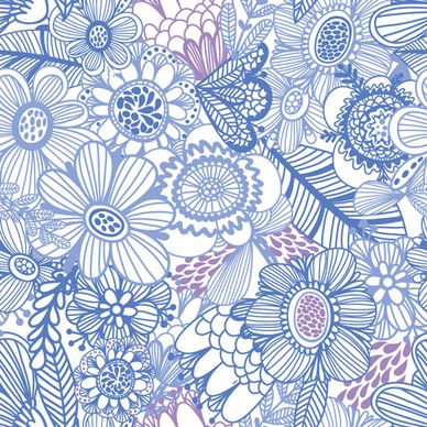 floral gentle pattern hand drawn vector