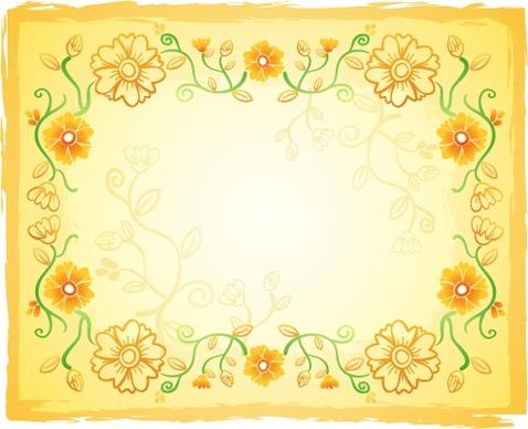 floral background flat classical yellow decor