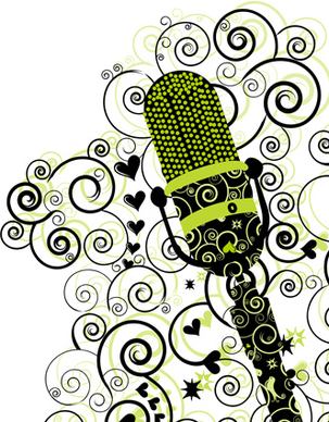 floral microphone vector