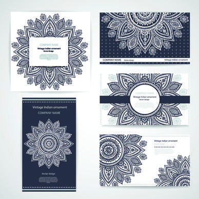 floral ornaments pattern cards vector