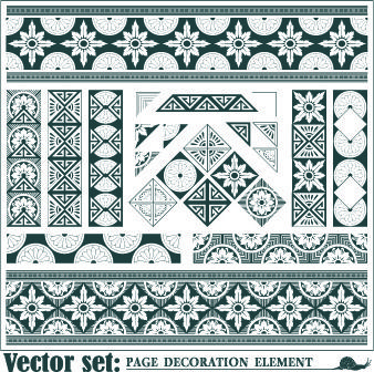 floral pattern decoration element vector