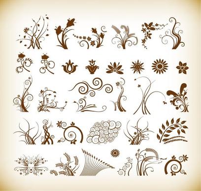 floral patterns for design vector illustration set