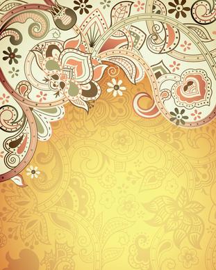 floral patterns retro style background