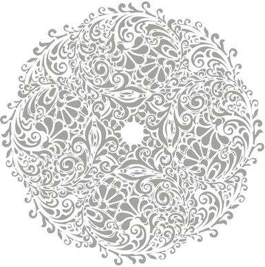 Floral Round Background Vector Illustration
