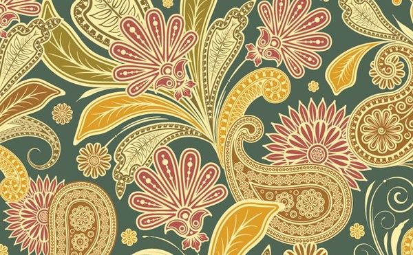 floral pattern design colorful vintage semless style