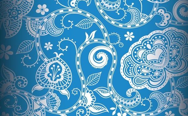 floral pattern background seamless vintage style blue decoration
