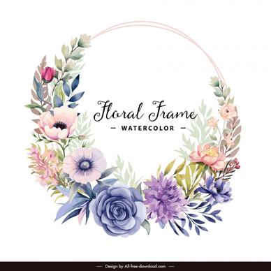 floral watercolor frame template elegant classic