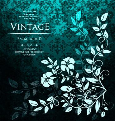 floral with vintage backgrounds vector