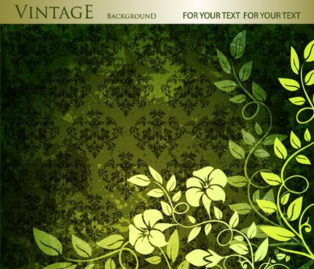 floral with vintage backgrounds vector