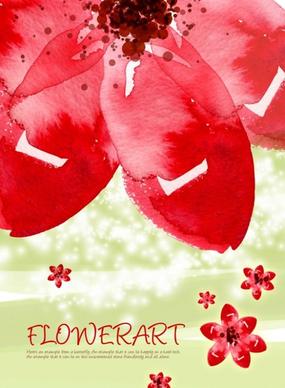 flower art watercolor pattern background psd layered 1