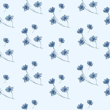 flower background blue decor repeating icons