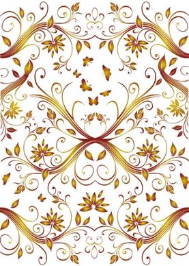 flower background with butterfly pattern vector