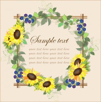 card cover template colorful floral border decor