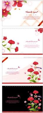 flower card template vector
