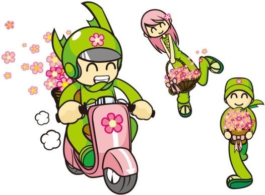 flower characters vector