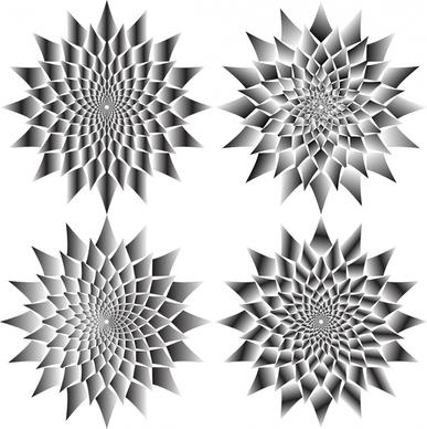flower cliparts decoration with delusion background