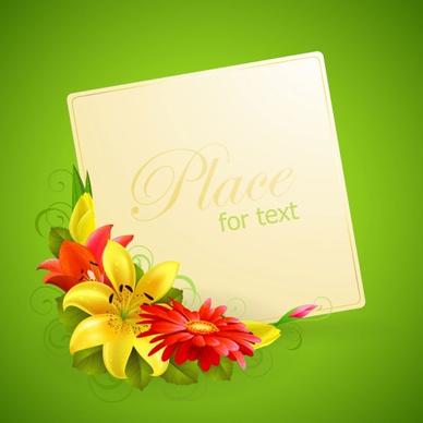 flower greeting cards 02 vector