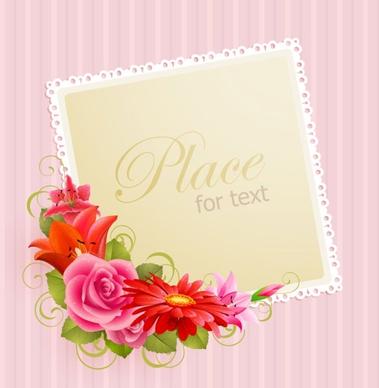 flower greeting cards 03 vector