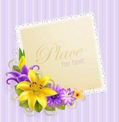 flower greeting cards 04 vector