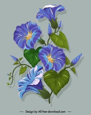flower painting green violet decor classical design