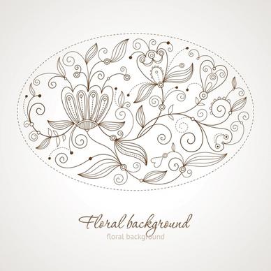 decorative floral patternelegant flat classic handdrawn
