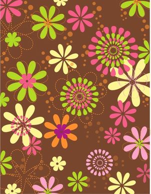 Flower Retro Daisy Bubble Pattern